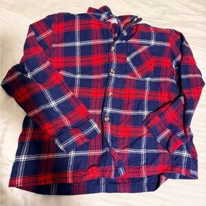 Old Navy Red and Navy Plaid Flannel Shirt